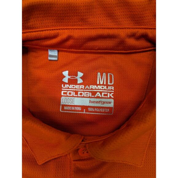 Under Armour HeatGear Men’s Golf Polo Shirt Medium Orange Performance Athletic - Picture 3 of 8